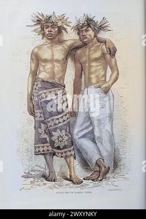 Jeunes hommes de Tahiti de Cyclopédie histoire universelle : embrassant la présentation la plus complète et la plus récente du sujet en deux parties principales ou divisions de plus de six mille pages par John Clark Ridpath, 1840-1900 date de publication 1895 Éditeur Boston : Balch Bros Volume 7 histoire de l'homme Banque D'Images