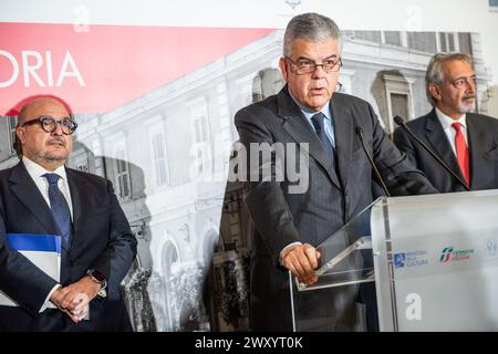 Roma, Italie. 21 mars 2024. Presentazione Totem Binario della memoria, alla Stazione Tiburtina di Roma . Nella foto Luigi Ferraris, - Cronaca - Roma, Italia - mercoledì 3 Aprile 2024 (foto Valentina Stefanelli/LaPresse) présentation du Totem Binario della Memoria à la gare Tiburtina. Sur la photo Luigi Ferraris - News - Rome, Italie - mercredi 3 avril 2024 (photo Valentina Stefanelli/LaPresse) crédit : LaPresse/Alamy Live News Banque D'Images