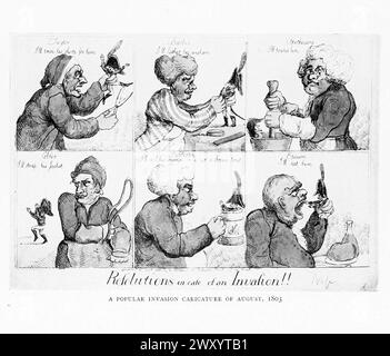 Caricature populaire 1803-4 Napoléon et l'invasion de l'Angleterre : l'histoire de la grande terreur Banque D'Images