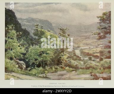 Conway Valley 1911 Gordon Cochrane Home (25 juillet 1878 – 13 décembre 1969) est un paysagiste, écrivain et illustrateur anglais. Banque D'Images
