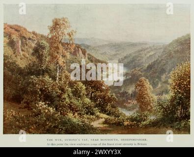 The Wye, Symond's Yat, Near Monmouth, Hereford Shire 1911 Gordon Cochrane Home (25 juillet 1878 – 13 décembre 1969) est un paysagiste, écrivain et illustrateur anglais. Banque D'Images