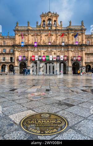 Plaza Mayor, Salamanque, Castille et Leon, Espagne Banque D'Images