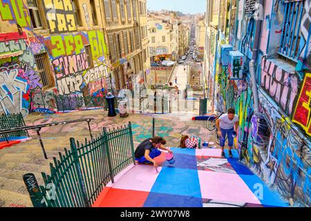 Le cours Julien est 'le quartier Hipster', celui qui vous permettra de faire du shopping tout en profitant du calme et de la tranquillité ! Ce quartier est le plus grand distr Banque D'Images