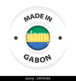 Fabriqué au Gabon avec motif et étiquette. Élément d'impact pour l'utilisation que vous voulez en faire. Illustration de Vecteur