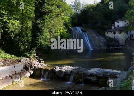 Molinetto della Croda dans la vallée de la Lierza, Vénétie, Italie Banque D'Images