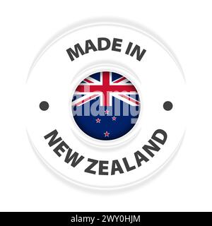 Fabriqué en NewZealand Graphic et label. Élément d'impact pour l'utilisation que vous voulez en faire. Illustration de Vecteur