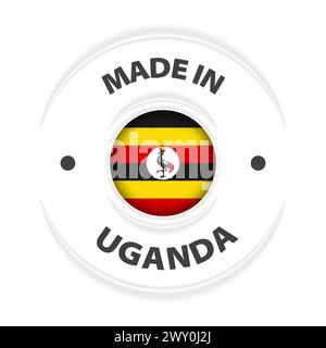 Fabriqué en Ouganda graphique et étiquette. Élément d'impact pour l'utilisation que vous voulez en faire. Illustration de Vecteur