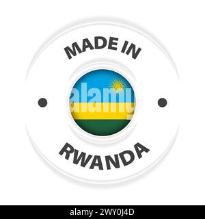 Motif et étiquette fabriqués au Rwanda. Élément d'impact pour l'utilisation que vous voulez en faire. Illustration de Vecteur