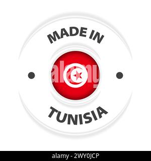 Fabriqué en Tunisie graphique et étiquette. Élément d'impact pour l'utilisation que vous voulez en faire. Illustration de Vecteur