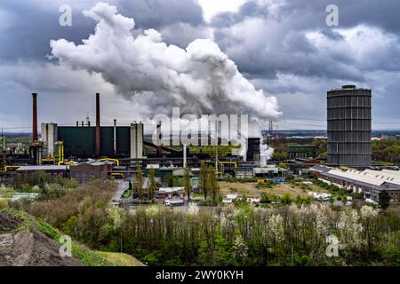 Kokerei Prosper, betrieben vom Stahlkonzern ArcelorMittal,146 Koksöfen mit einer Tagesleistung von 5500 Tonnen Koks, Bottrop, Löschwolke, NRW, Deutschland, Kokerei Prosper *** cokerie Prosper, exploitée par le groupe sidérurgique ArcelorMittal, 146 fours à coke avec une production quotidienne de 5500 tonnes de coke, Bottrop, Löschwolke, NRW, Allemagne, cokéfaction Prosper Banque D'Images