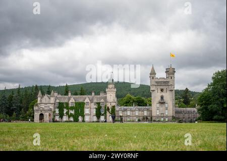 Balmoral Castle Estate, résidence d'été de la famille royale britannique, Aberdeenshire, North East Scottish Highlands, Écosse, Royaume-Uni Banque D'Images