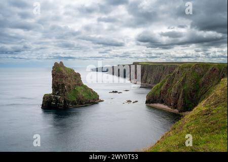 Duncansby Stacks and Cliff at North Sea, Duncansby Head, John O'Groats, Écosse, Royaume-Uni Banque D'Images