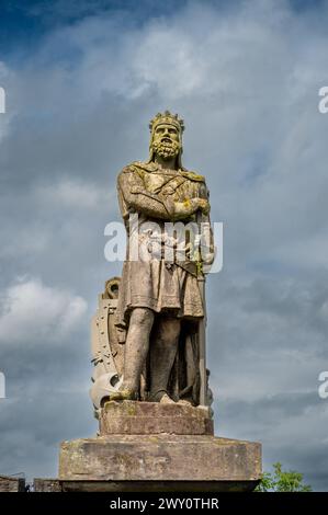 Roi Robert Bruce d'Écosse, statue, haut de la ville, Castle Hill, Stirling, Écosse, Royaume-Uni Banque D'Images