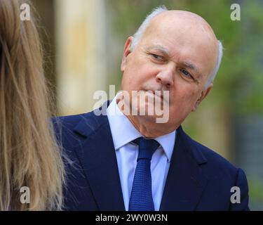 Sir Iain Duncan Smith, ancien chef du Parti conservateur, lors d'un événement sur la sécurité des bâtiments à Westminster Banque D'Images