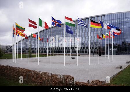 Symbolbild im Rahmen des Treffens der NATO-Aussenministerinnen und -Aussenminister. Bruessel, 03.04.2024. Fotografiert im Auftrag des Auswaertigen AMT Banque D'Images
