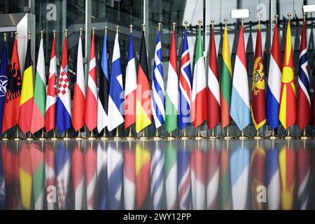 Symbolbild im Rahmen des Treffens der NATO-Aussenministerinnen und -Aussenminister. Bruessel, 03.04.2024. Fotografiert im Auftrag des Auswaertigen AMT Banque D'Images