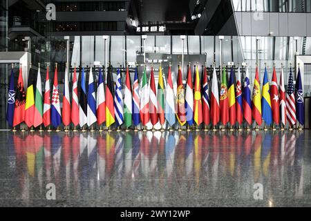 Symbolbild im Rahmen des Treffens der NATO-Aussenministerinnen und -Aussenminister. Bruessel, 03.04.2024. Fotografiert im Auftrag des Auswaertigen AMT Banque D'Images
