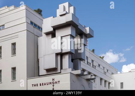 Chambre, conçue par Anthony Gormley, à l'hôtel Beaumont, Mayfair, Londres, Royaume-Uni Banque D'Images