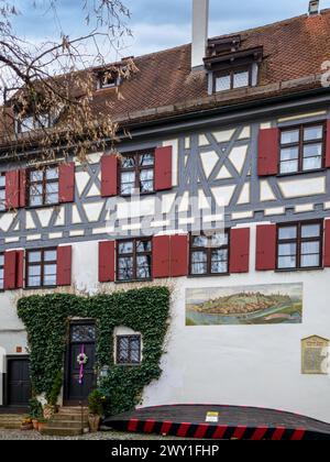 Ancienne maison à colombages, Schönes Haus, dans le Fischerviertel, Ulm, Bade-Württemberg, Allemagne Banque D'Images