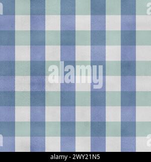 Illustration d'aquarelle dessinée à la main. Motif sans couture à carreaux. Motif damier écossais. Banque D'Images
