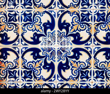 Carreaux colorés portugais à motifs, Praia da Costa Nova, Aviero, Portugal, Europe Banque D'Images