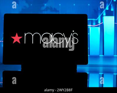 Allemagne. 3 avril 2024. Dans cette illustration photo, un logo Macy's vu affiché sur une tablette. (Crédit image : © Igor Golovniov/SOPA images via ZUMA Press Wire) USAGE ÉDITORIAL SEULEMENT! Non destiné à UN USAGE commercial ! Banque D'Images