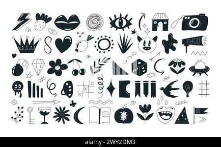 Collection d'éléments rétro Groove Illustration de Vecteur