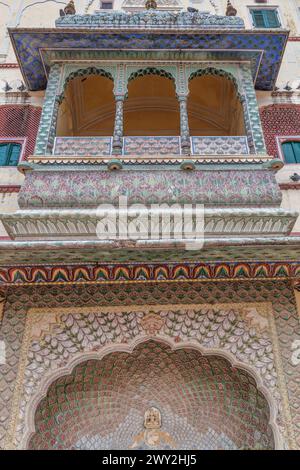 Lotus Gate, City Palace, Jaipur, Rajasthan, Inde Banque D'Images