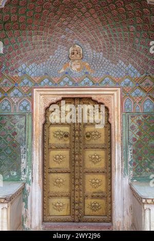 Lotus Gate, City Palace, Jaipur, Rajasthan, Inde Banque D'Images