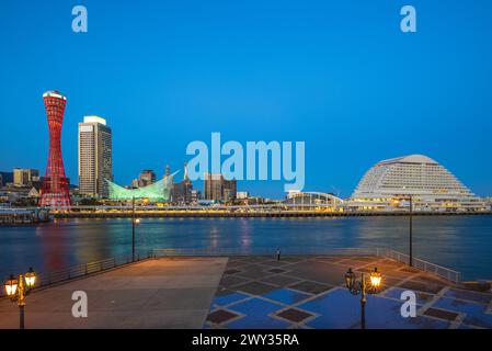 Scène de nuit du port de Kobe à Osaka, Japon aera Banque D'Images