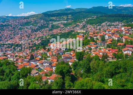 Panorama de la capitale bosniaque Sarajevo Banque D'Images