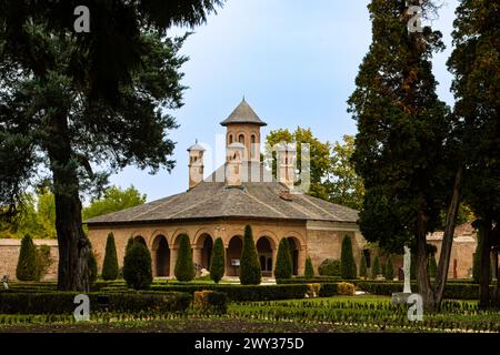 Palais Mogosoaia (Palatul Mogosoaia), construit entre 1698 et 1702 par Constantin Brâncoveanu dans le style Renaissance roumain ou style Brâncovenesc Banque D'Images