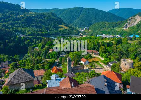 Vue panoramique de la ville de Jajce en Bosnie-Herzégovine Banque D'Images