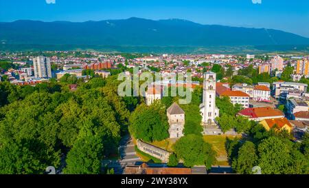Vue aérienne du centre-ville de Bihac, Bosnie-Herzégovine Banque D'Images