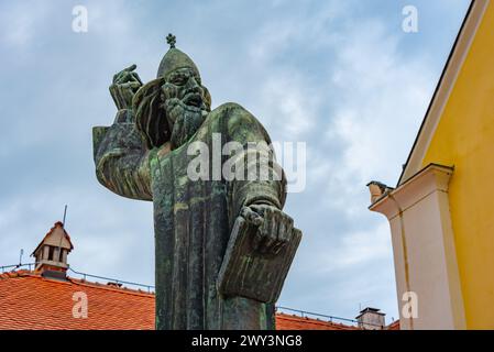 Statue de Grgur Ninski dans la ville croate Varazdin Banque D'Images