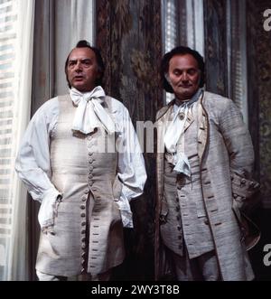 Der Menschenfeind, Fernsehfilm nach der Komödie von Molière als Aufzeichung aus dem Thalia Theater in Hamburg, Deutschland 1976, Régie : Rudolf Noelte, Darsteller : Will Quadflieg, Werner Kreindl Banque D'Images