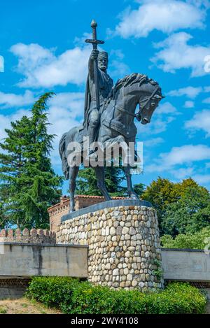 Statue équestre du roi Erekle II à Telavi, Géorgie Banque D'Images