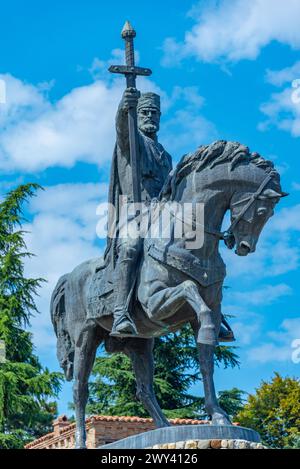 Statue équestre du roi Erekle II à Telavi, Géorgie Banque D'Images