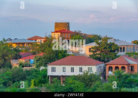 Vue panoramique de la ville de Sighnaghi en Géorgie Banque D'Images