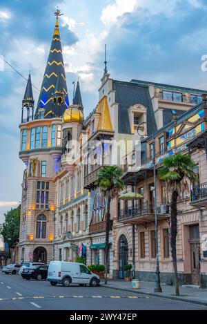 Maisons historiques dans la ville balnéaire géorgienne Batoumi Banque D'Images