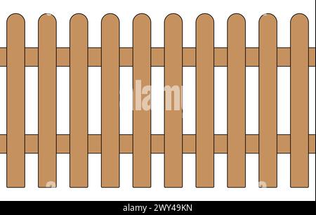 clôture en bois - illustration en couleur - modèle répétable sans couture Illustration de Vecteur