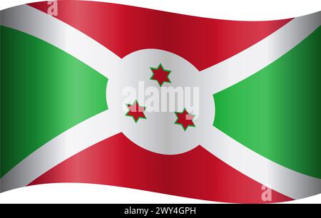 Drapeau du Burundi Illustration de Vecteur