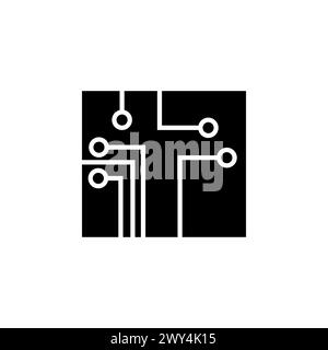Icône de vecteur plat de carte de circuit imprimé. Symbole solide simple isolé sur fond blanc Illustration de Vecteur