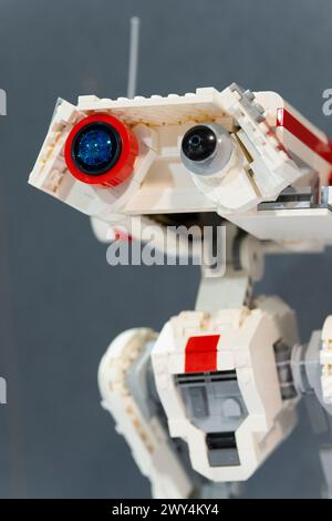 Robot BD-1 Star Wars en Lego Bricks Banque D'Images