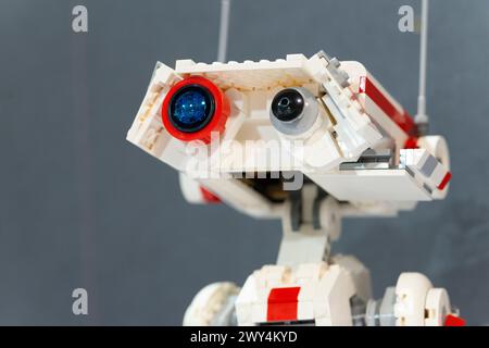 Robot BD-1 Star Wars en Lego Bricks Banque D'Images