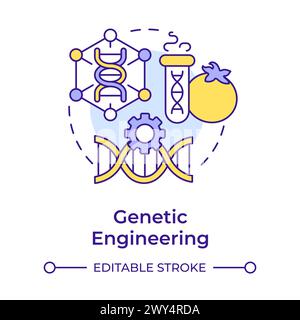 Icône de concept multicolore de génie génétique Illustration de Vecteur