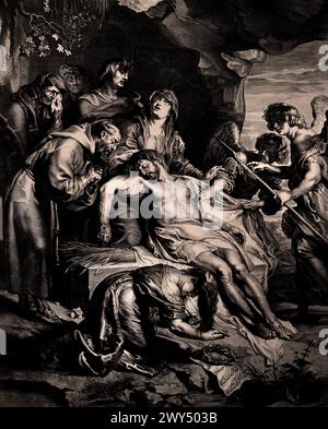 Bewening van Christus - Lamentation du Christ 1628 Pierre Paul Rubens, de Paulus Pontius était un graveur et peintre flamand. Il a travaillé avec les artistes Peter Paul Rubens et Anthony van Dyck Musée Royal des Beaux-Arts, Anvers, Belgique, Belgique. Banque D'Images