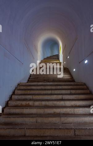 Escalier intérieur du mausolée Njegos au Monténégro Banque D'Images