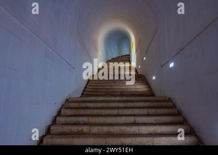 Escalier intérieur du mausolée Njegos au Monténégro Banque D'Images