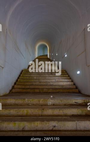 Escalier intérieur du mausolée Njegos au Monténégro Banque D'Images